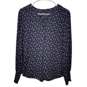 Lucky Brand Floral Cottagecore Boho Blouse Top Size Large